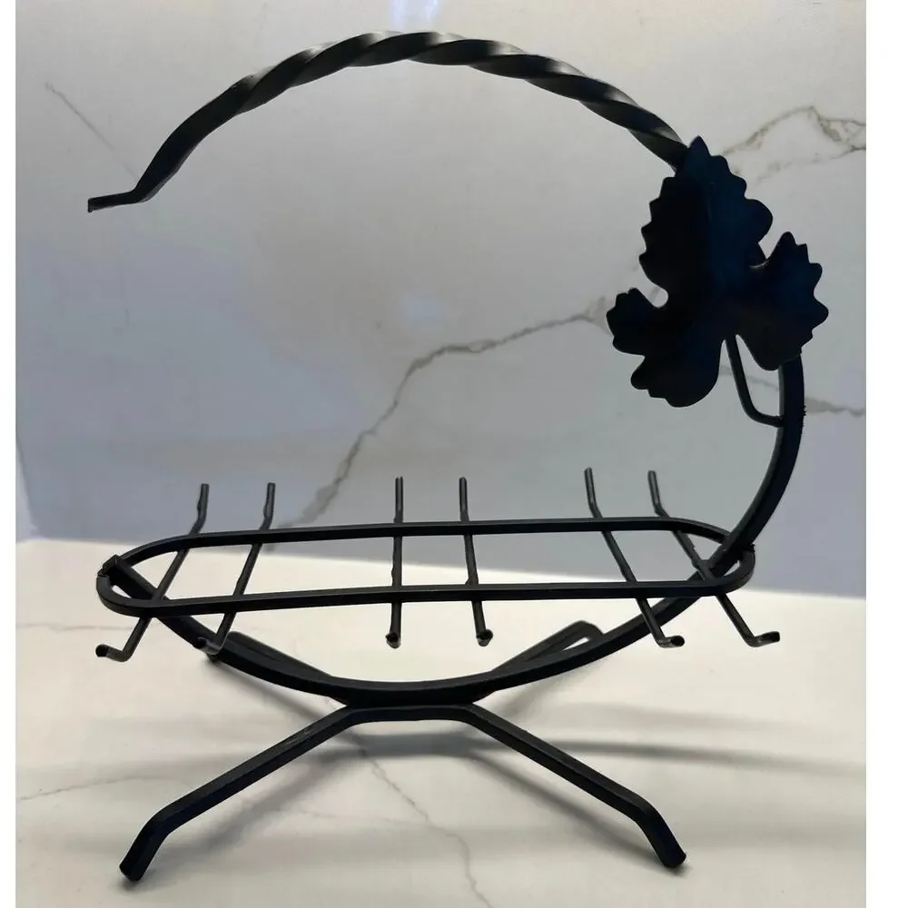 Set 6 Roemer Bockling Green Stem Trim Wine Glasses Wrought Iron Rack Germany